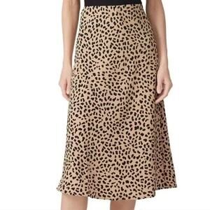 Sanctuary Flowy Midi Skirt Womens S Tan‎ Black Cheetah Print Y2K Boho Indie 90s